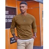 image:imageCOOFANDY Mens Fleece Crewneck Sweatshirt Casual Long Sleeve Pullover Fall Winter Warm Sweatshirts Fashion PulloversLight Brown
