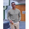 image:imageCOOFANDY Mens Fleece Crewneck Sweatshirt Casual Long Sleeve Pullover Fall Winter Warm Sweatshirts Fashion PulloversLight Gray