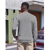 image:imageCOOFANDY Mens Fleece Crewneck Sweatshirt Casual Long Sleeve Pullover Fall Winter Warm Sweatshirts Fashion PulloversLight Gray