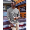 image:imageCOOFANDY Mens Fleece Crewneck Sweatshirt Casual Long Sleeve Pullover Fall Winter Warm Sweatshirts Fashion PulloversLight Gray