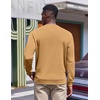 image:imageCOOFANDY Mens Fleece Crewneck Sweatshirt Casual Long Sleeve Pullover Fall Winter Warm Sweatshirts Fashion PulloversLight Tan