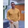 image:imageCOOFANDY Mens Fleece Crewneck Sweatshirt Casual Long Sleeve Pullover Fall Winter Warm Sweatshirts Fashion PulloversLight Tan