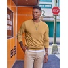 image:imageCOOFANDY Mens Fleece Crewneck Sweatshirt Casual Long Sleeve Pullover Fall Winter Warm Sweatshirts Fashion PulloversLight Tan