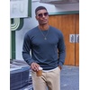 image:imageCOOFANDY Mens Fleece Crewneck Sweatshirt Casual Long Sleeve Pullover Fall Winter Warm Sweatshirts Fashion PulloversNavy Blue
