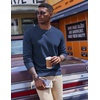 image:imageCOOFANDY Mens Fleece Crewneck Sweatshirt Casual Long Sleeve Pullover Fall Winter Warm Sweatshirts Fashion PulloversNavy Blue