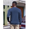 image:imageCOOFANDY Mens Fleece Crewneck Sweatshirt Casual Long Sleeve Pullover Fall Winter Warm Sweatshirts Fashion PulloversNavy Blue