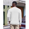 image:imageCOOFANDY Mens Fleece Crewneck Sweatshirt Casual Long Sleeve Pullover Fall Winter Warm Sweatshirts Fashion PulloversWhite