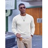 image:imageCOOFANDY Mens Fleece Crewneck Sweatshirt Casual Long Sleeve Pullover Fall Winter Warm Sweatshirts Fashion PulloversWhite