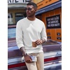 image:imageCOOFANDY Mens Fleece Crewneck Sweatshirt Casual Long Sleeve Pullover Fall Winter Warm Sweatshirts Fashion PulloversWhite