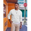 image:imageCOOFANDY Mens Fleece Crewneck Sweatshirt Casual Long Sleeve Pullover Fall Winter Warm Sweatshirts Fashion PulloversWhite