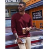 image:imageCOOFANDY Mens Fleece Crewneck Sweatshirt Casual Long Sleeve Pullover Fall Winter Warm Sweatshirts Fashion PulloversWine Red