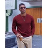 image:imageCOOFANDY Mens Fleece Crewneck Sweatshirt Casual Long Sleeve Pullover Fall Winter Warm Sweatshirts Fashion PulloversWine Red