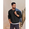 image:imageCOOFANDY Mens Fleece Crewneck Sweatshirt Cotton Long Sleeve Pullover Casual Thermal ShirtsBlack