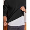image:imageCOOFANDY Mens Fleece Crewneck Sweatshirt Cotton Long Sleeve Pullover Casual Thermal ShirtsBlack