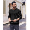 image:imageCOOFANDY Mens Fleece Crewneck Sweatshirt Cotton Long Sleeve Pullover Casual Thermal ShirtsBlack
