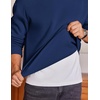 image:imageCOOFANDY Mens Fleece Crewneck Sweatshirt Cotton Long Sleeve Pullover Casual Thermal ShirtsBlue Purple