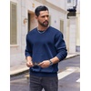 image:imageCOOFANDY Mens Fleece Crewneck Sweatshirt Cotton Long Sleeve Pullover Casual Thermal ShirtsBlue Purple