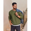 image:imageCOOFANDY Mens Fleece Crewneck Sweatshirt Cotton Long Sleeve Pullover Casual Thermal ShirtsDark Green