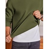 image:imageCOOFANDY Mens Fleece Crewneck Sweatshirt Cotton Long Sleeve Pullover Casual Thermal ShirtsDark Green
