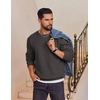 image:imageCOOFANDY Mens Fleece Crewneck Sweatshirt Cotton Long Sleeve Pullover Casual Thermal ShirtsDark Grey