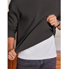 image:imageCOOFANDY Mens Fleece Crewneck Sweatshirt Cotton Long Sleeve Pullover Casual Thermal ShirtsDark Grey