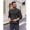 image:imageCOOFANDY Mens Fleece Crewneck Sweatshirt Cotton Long Sleeve Pullover Casual Thermal ShirtsDark Grey