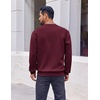 image:imageCOOFANDY Mens Fleece Crewneck Sweatshirt Cotton Long Sleeve Pullover Casual Thermal ShirtsDark Red