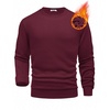 image:imageCOOFANDY Mens Fleece Crewneck Sweatshirt Cotton Long Sleeve Pullover Casual Thermal ShirtsDark Red