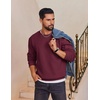 image:imageCOOFANDY Mens Fleece Crewneck Sweatshirt Cotton Long Sleeve Pullover Casual Thermal ShirtsDark Red