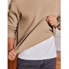 image:imageCOOFANDY Mens Fleece Crewneck Sweatshirt Cotton Long Sleeve Pullover Casual Thermal ShirtsKhaki