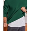 image:imageCOOFANDY Mens Fleece Crewneck Sweatshirt Cotton Long Sleeve Pullover Casual Thermal ShirtsLake Green