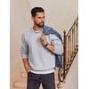 image:imageCOOFANDY Mens Fleece Crewneck Sweatshirt Cotton Long Sleeve Pullover Casual Thermal ShirtsLight Grey
