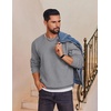 image:imageCOOFANDY Mens Fleece Crewneck Sweatshirt Cotton Long Sleeve Pullover Casual Thermal ShirtsMid Grey