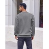 image:imageCOOFANDY Mens Fleece Crewneck Sweatshirt Cotton Long Sleeve Pullover Casual Thermal ShirtsMid Grey