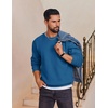 image:imageCOOFANDY Mens Fleece Crewneck Sweatshirt Cotton Long Sleeve Pullover Casual Thermal ShirtsNavy