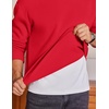 image:imageCOOFANDY Mens Fleece Crewneck Sweatshirt Cotton Long Sleeve Pullover Casual Thermal ShirtsRed