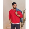 image:imageCOOFANDY Mens Fleece Crewneck Sweatshirt Cotton Long Sleeve Pullover Casual Thermal ShirtsRed