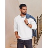 image:imageCOOFANDY Mens Fleece Crewneck Sweatshirt Cotton Long Sleeve Pullover Casual Thermal ShirtsWhite