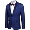 image:imageCOOFANDY Mens Floral Tuxedo Jacket Paisley Shawl Lapel Stylish Suit Blazer Jacket for Wedding Dinner Party PromNave Blue