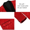 image:imageCOOFANDY Mens Floral Tuxedo Jacket Paisley Shawl Lapel Stylish Suit Blazer Jacket for Wedding Dinner Party PromRed