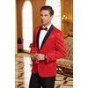 image:imageCOOFANDY Mens Floral Tuxedo Jacket Paisley Shawl Lapel Stylish Suit Blazer Jacket for Wedding Dinner Party PromRed