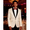 image:imageCOOFANDY Mens Floral Tuxedo Jacket Paisley Shawl Lapel Suit Blazer Jacket for DinnerPromWeddingBeige