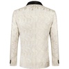 image:imageCOOFANDY Mens Floral Tuxedo Jacket Paisley Shawl Lapel Suit Blazer Jacket for DinnerPromWeddingBeige