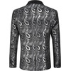 image:imageCOOFANDY Mens Floral Tuxedo Jacket Paisley Shawl Lapel Suit Blazer Jacket for DinnerPromWeddingBlacksilver