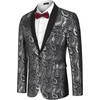 image:imageCOOFANDY Mens Floral Tuxedo Jacket Paisley Shawl Lapel Suit Blazer Jacket for DinnerPromWeddingBlacksilver