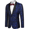 image:imageCOOFANDY Mens Floral Tuxedo Jacket Paisley Shawl Lapel Suit Blazer Jacket for DinnerPromWeddingBlue