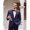 image:imageCOOFANDY Mens Floral Tuxedo Jacket Paisley Shawl Lapel Suit Blazer Jacket for DinnerPromWeddingBlue