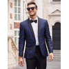 image:imageCOOFANDY Mens Floral Tuxedo Jacket Paisley Shawl Lapel Suit Blazer Jacket for DinnerPromWeddingBlue