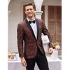 image:imageCOOFANDY Mens Floral Tuxedo Jacket Paisley Shawl Lapel Suit Blazer Jacket for DinnerPromWeddingChristmas Red Green