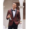 image:imageCOOFANDY Mens Floral Tuxedo Jacket Paisley Shawl Lapel Suit Blazer Jacket for DinnerPromWeddingChristmas Red Green